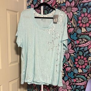 Active Zone Sky Blue Star Pattern Tee